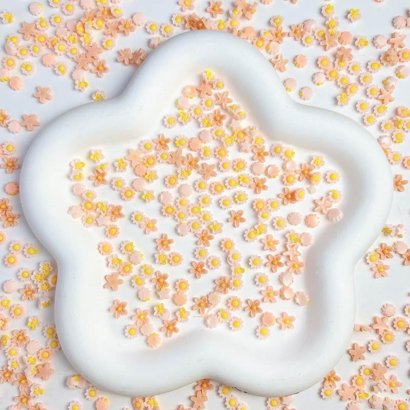 6mm Resin Colorful Five-petal Flower Nail Art Small Decorations Mixed Small Flowers DIY Accessories