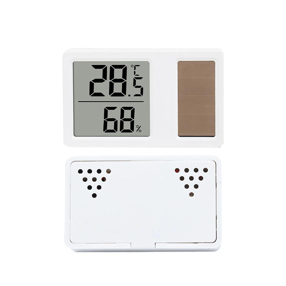 Mini Portable Solar power Temperature and Humidity Meter Humidity Digital Electronic Temperature Detection Meter for Bedroom