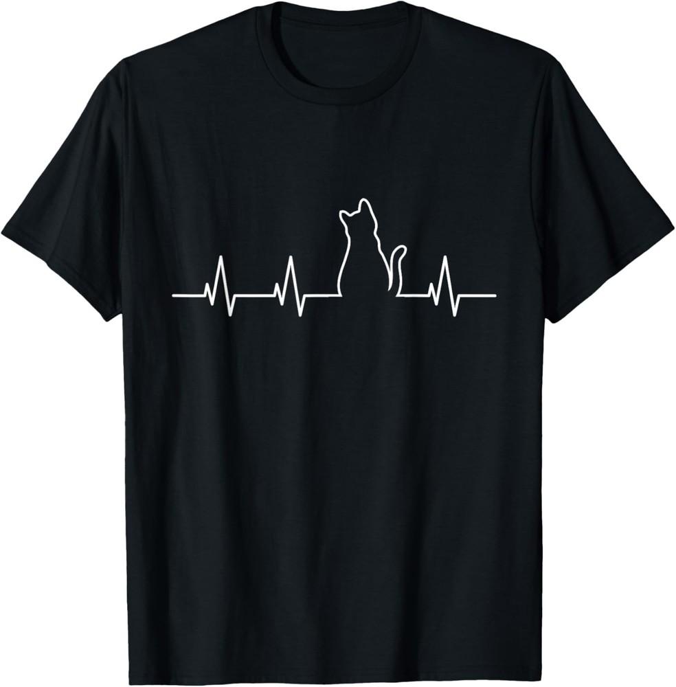 Cat Heartbeat Men Women Girls Gift Unisex T-Shirt