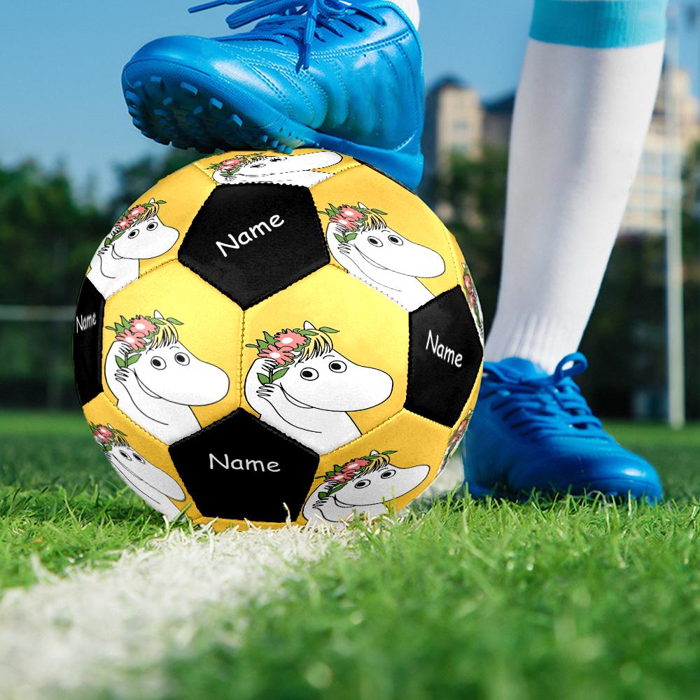 Custom Name Moomin Theme Size 5 Soccer Ball, Suitable for Both Indoor and Outdoor Matches, a Gift Suitable for Everyone.