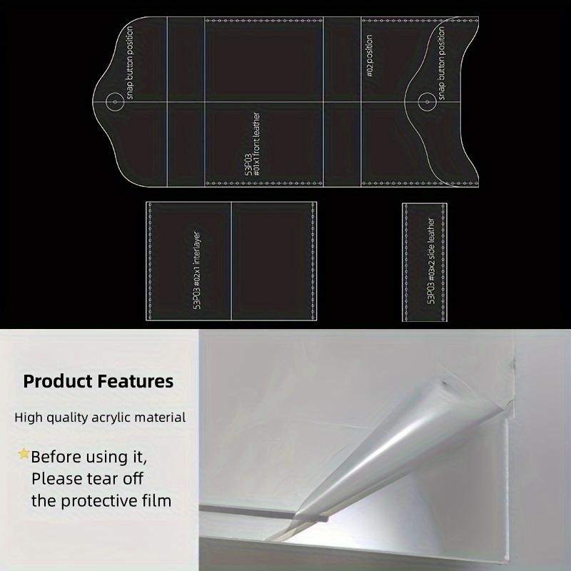 3 buc/set Matriță Acrilică pentru Confecționarea Portofelului | Șabloane Model Portofel Piele DIY Consumabile Piele Matrițe Accesorii Handmade Unelte Piele