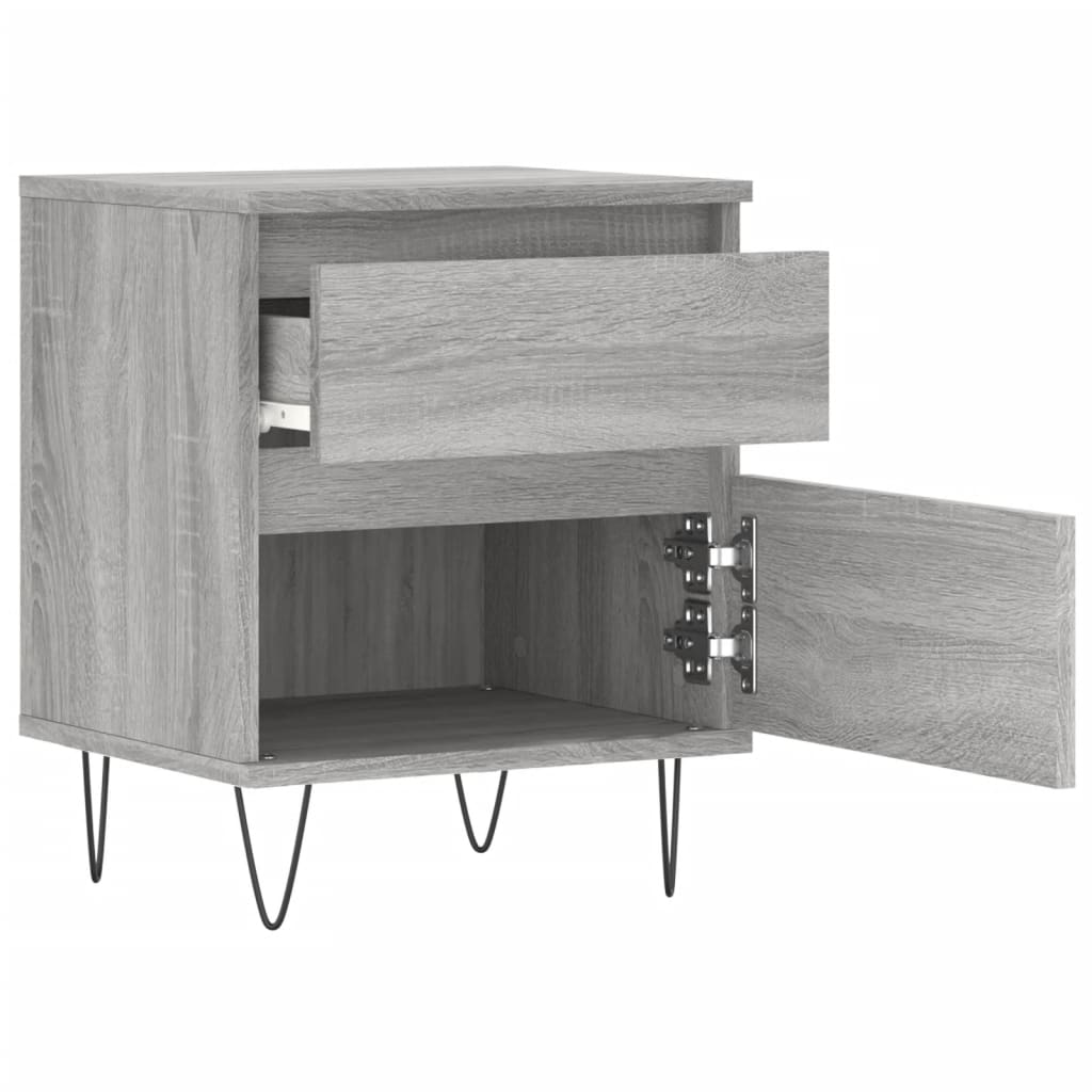 Nightstand Gray Sonoma 40 x 35 x 50 cm Particleboard
