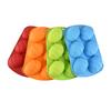 Easter Egg Shaped 6-Compartment Silicone Cake Mold Flexible Foldable Baking Pan For Diy Colorful Cake Pops Easter Festival Red