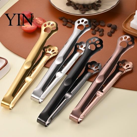 Ergonomic Handle Tongs Stainless Steel Clip Tongs, Cat Paw Shape, Durable Kitchen Utensils, Hot And Cold Food Heat Resistant Appetizer for Snacks