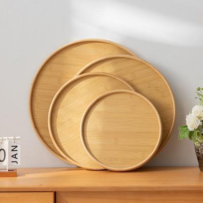 25/30/35/40CM Wood Tray Round Tea Food Tray New Decorative Tray  Coffee Home Table