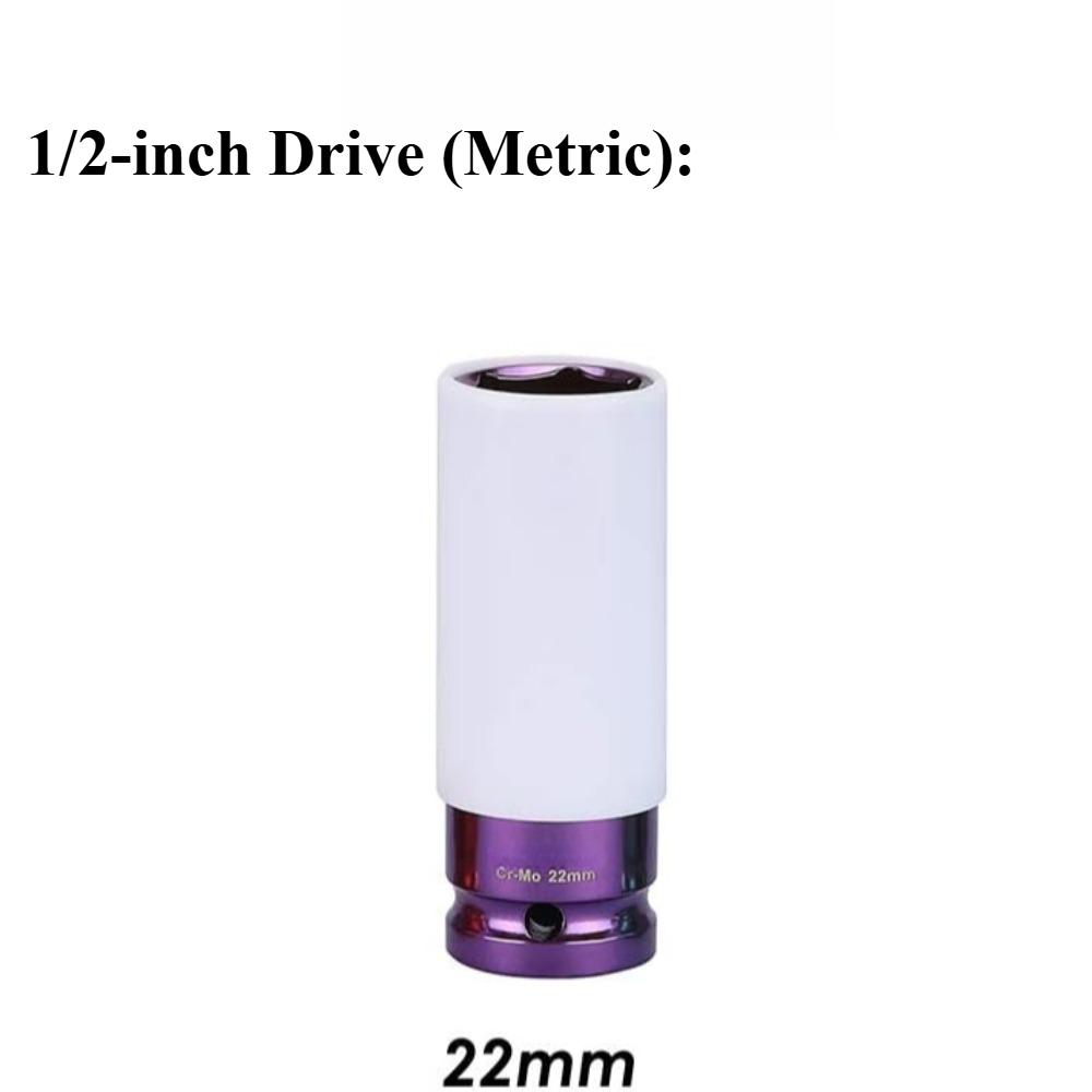 Socket Wrench Sleeve 17 19 21 22 23 24mm Hole Colorful For Tire Protection Repairing Tool For Deep Impact Nut Driver Manual Tool