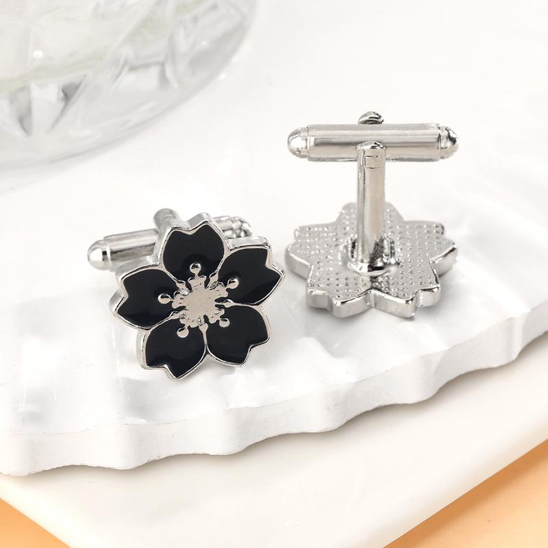 Zinc Alloy Shirt Sleeve Cuff Buttons Chic Cherry Blossom Flower Design Gold Copper Color Cufflinks for Men Women Unique Gifts