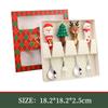 Christmas Day Dessert Spoon Creative Santa Claus Snowman Present Spoon Fork Tableware Set Animation Stainless Steel Cutlery Spoon Set