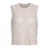 [Shop  ] DomeStic Women S Round Zig Zag Punching SleeveleSS Knitted veSt Bom wvS 21207 Beige