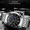 POEDAGAR Men Watches Stainless Steel Top Luxury Fashion Business Wristwatch Waterproof Luminous Quartz Watches