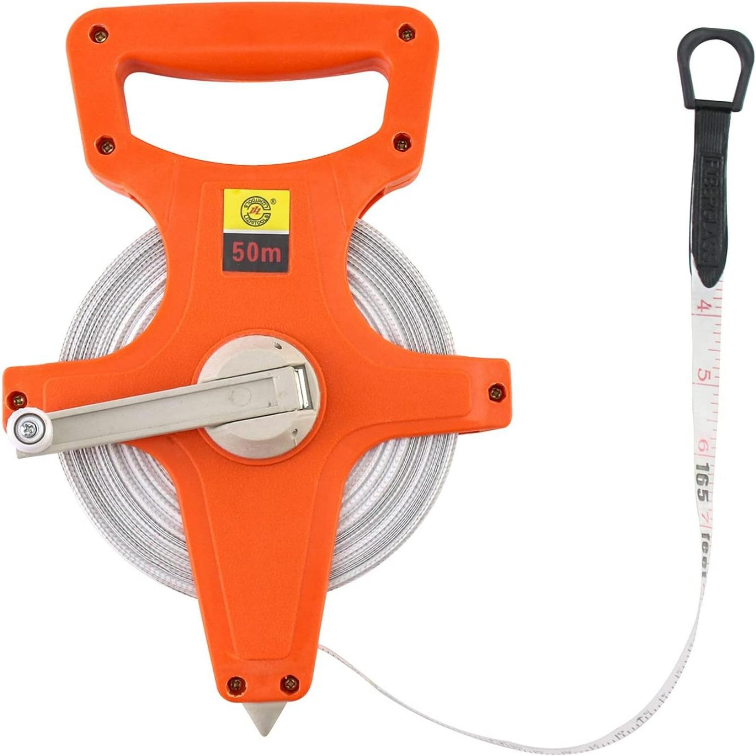 Open Reel Tape Measure, Fibreglass Surveyors Tape, 50M /165 FT
