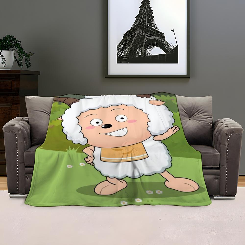Love To Sleep Lazy Goat Throw Kid-Friendly Flannel Throw Blanket Soft Warm Anti-Static Washable All Season