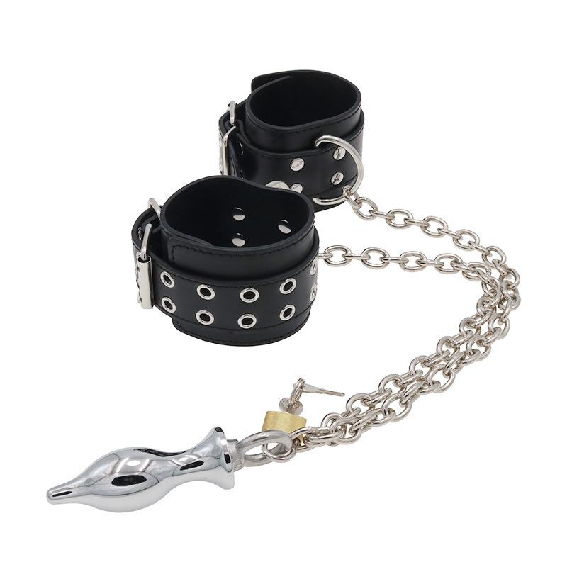 Sexy Handcuffs Butt Plug Lock Alternative Passion Adult Toys Sex Tools Small Size Female Training Climax Props