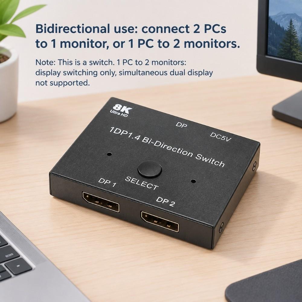 1 in 2 and 2 in 1 Displayport 1.4 Switch 8K 60Hz DisplayPort Splitter Home Theater