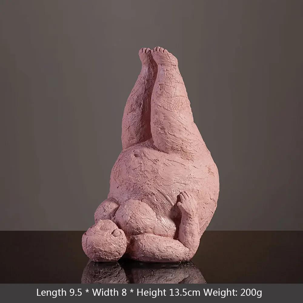 Resin Abstract Fat Lady Yoga Statue Home Decor Decoration Room Figurines Interior Desk Accessories Sculptures Nordic Living