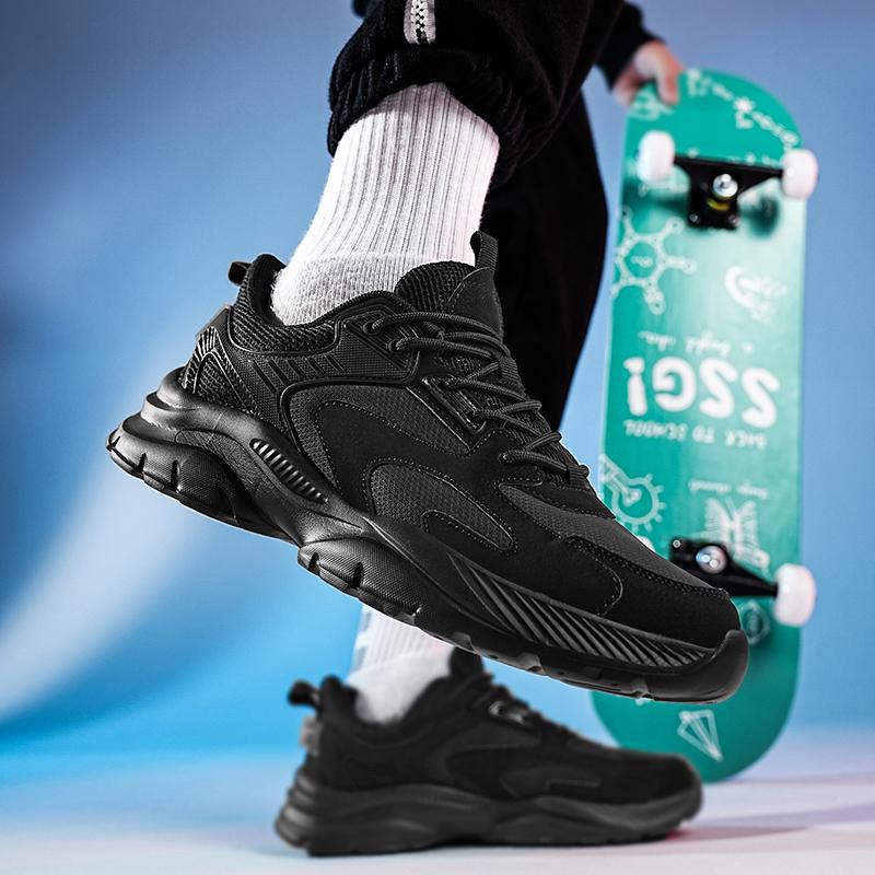 

2025 New Autumn Sneakers Men Vulcanized Shoes Platform Sport Breathable Shoes Casual Running Men Chaussure Homme 39 чёрный