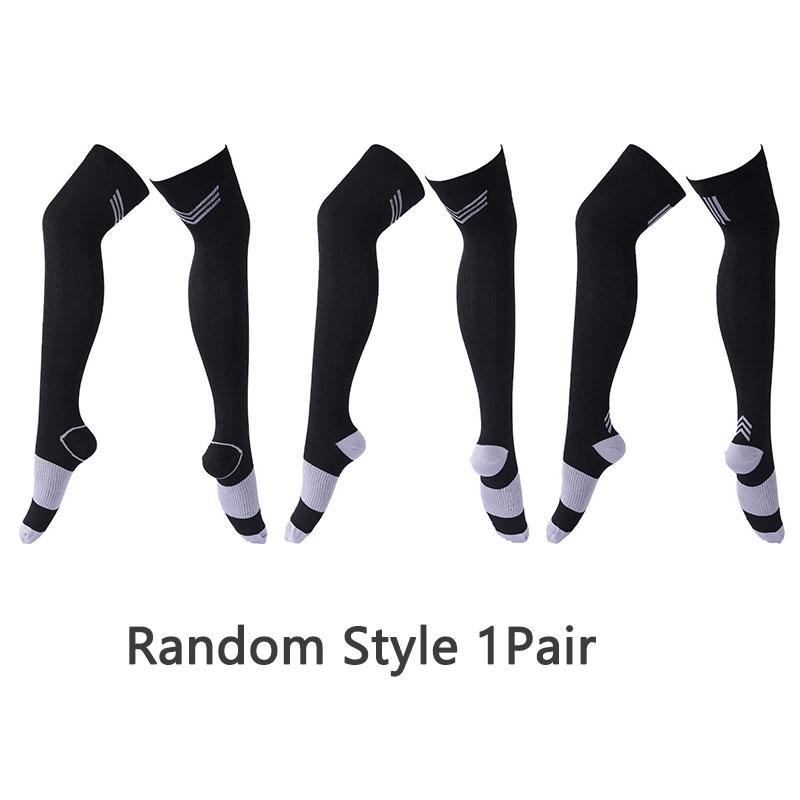 1 Paar Stil Zufällig Über Knie Laufen Herren Damen Kompressionssocken Für Fußball Anti-Ermüdung Schmerzlinderung Kompressionssocken Unisex