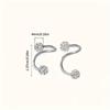 Stainless Steel Spherical Inlaid Zircon Stud Earrings Personalized Spiral S-Shaped Earrings for Women's Daily Jewelry Wear