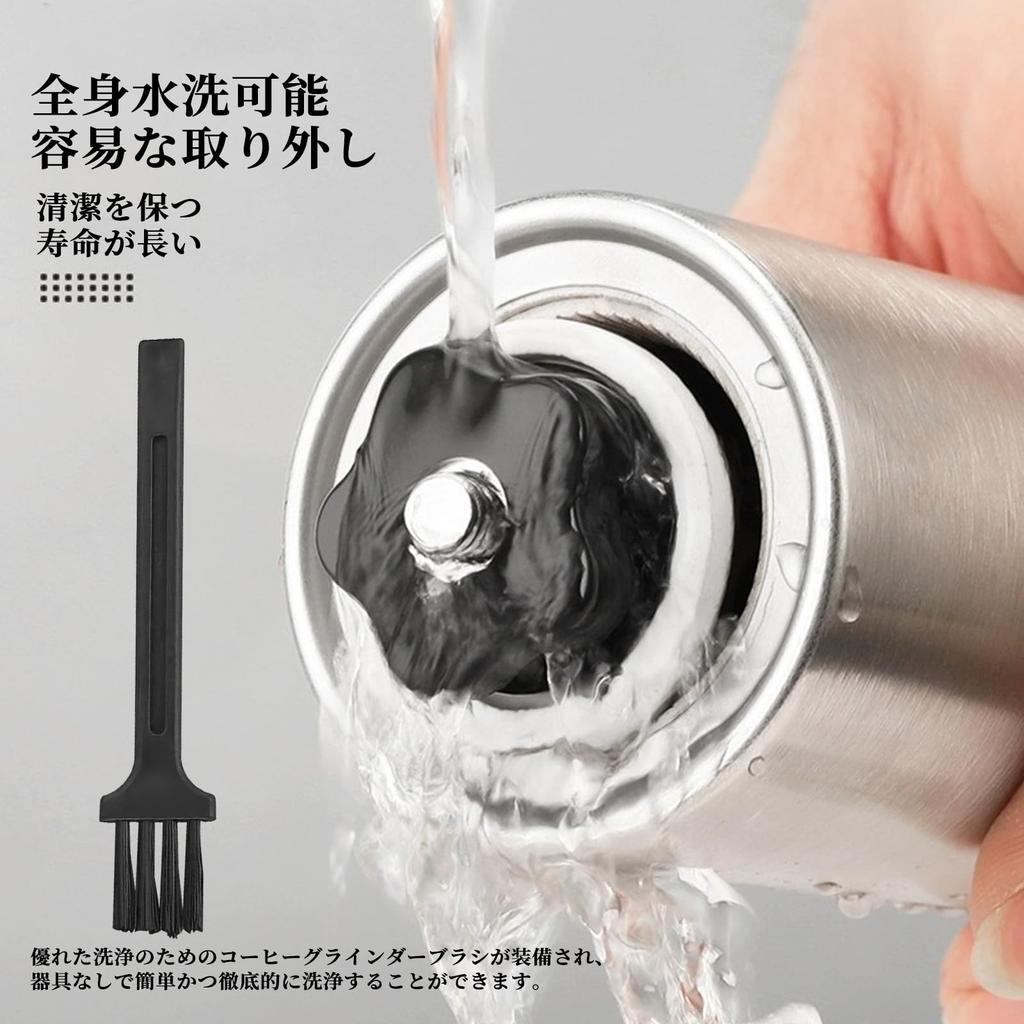 Coollooda Hand Coffee Grinder, Stainless Steel, Manual Operation, Adjustable Coarseness, Uniform Powder, Easy Cleaning, Labor-Saving, Compact,