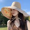 New oversized brim face covering double-sided bucket hat women's summer sunshade sun protection UV protection sun hat
