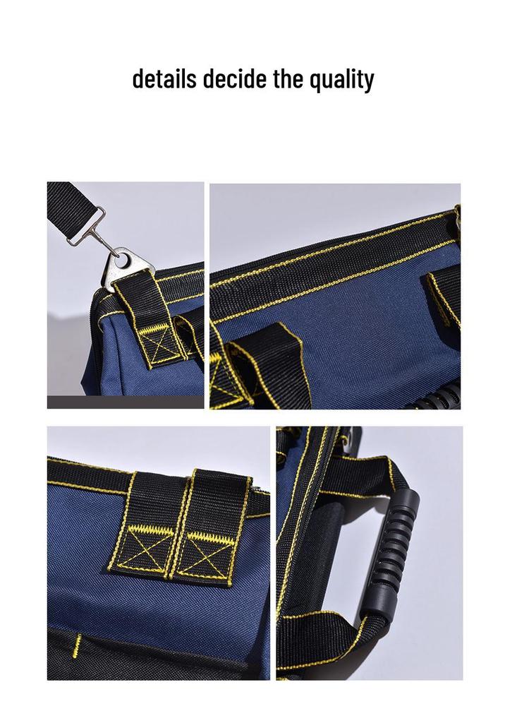 Multifunctional Wear-Resistant Handheld Electrician Tool Bag - Durable Canvas Crossbody with Thickened Oxford Cloth for Repair and Installation.