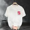 Mens American High Street Casual Loose Crew Neck Short Sleeve Printed T Shirt