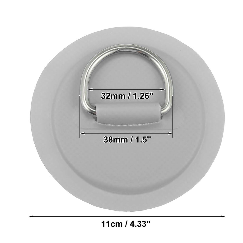 X AUTOHAUX D-Ring Patches PVC Stainless Steel Round D-Ring Pads for Surfboard Inflatable Boat