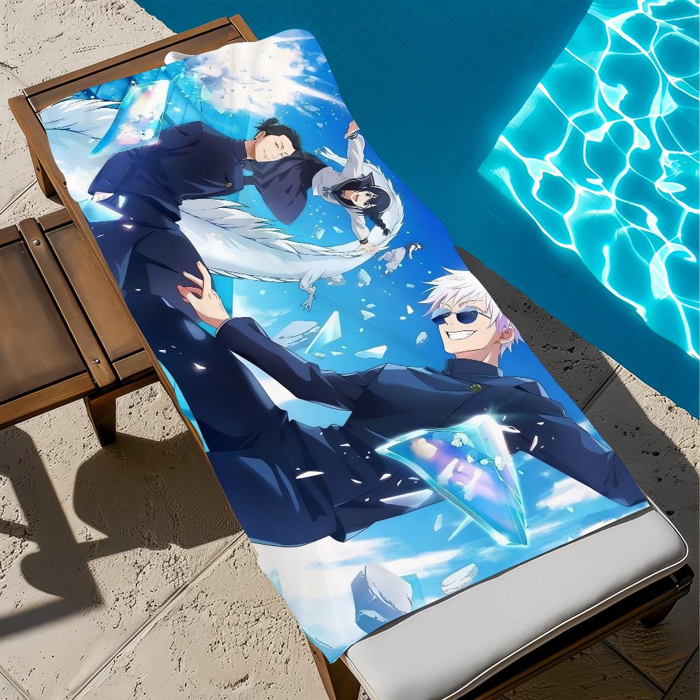 J-jujutsu-u Anime Gojo Handtuch Groß Schnelltrocknend Mikrofaser weich K-kaisen-n Strandhandtuch für Reisen Fitness Sauna Baden Camping