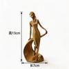 Creative Gilded Girl Resin Sculpture, Light Luxury Nordic Modern Abstract Statue, Living Room Entryway Home Decor Art Ornament