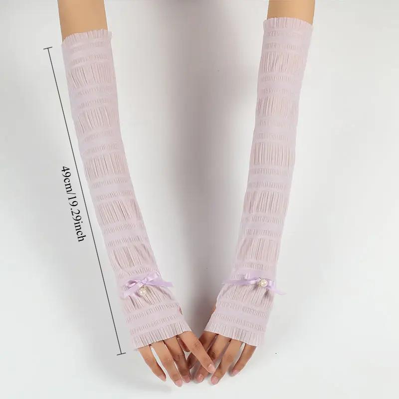 Sun-protective Sleeve Soft Silk Gloves Long Mittens Breathable Sunscreen Sleeves Summer Women Clothes Accessories Arm Warmer