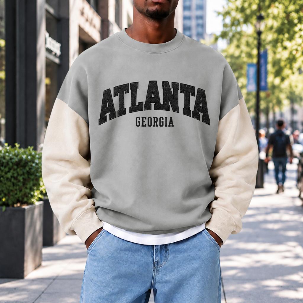 Men's Fashion Crewneck Sweatshirt Casual Pullover Top for Everyday Wear