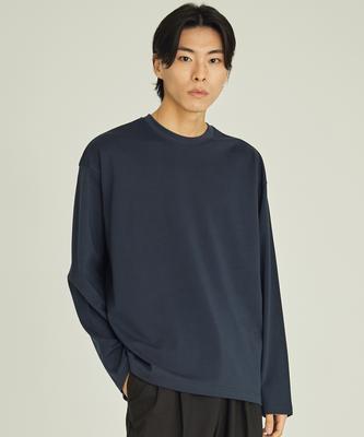Liua [Premium Cp20] Oversized Long Sleeve Tee (Navy)