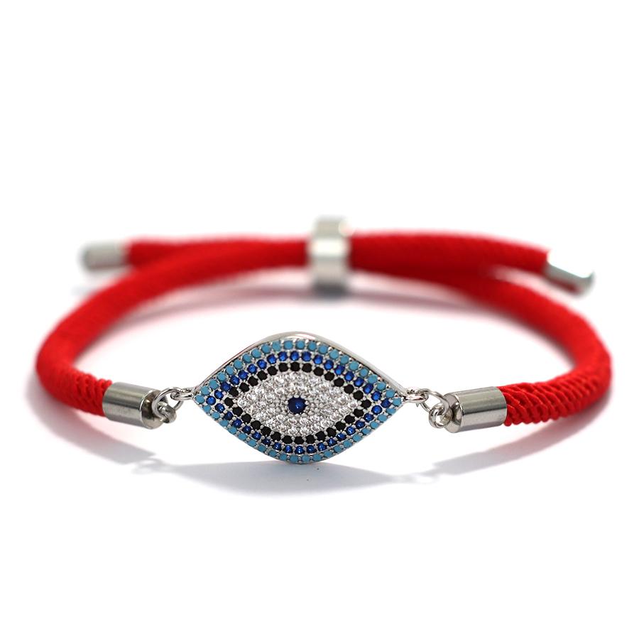 Blue Luxury Crystal Devil's Eye Milan Rope Adjustable Bracelet Men Women Hand Rope Couple Friendship Braslet Casual Jewelry