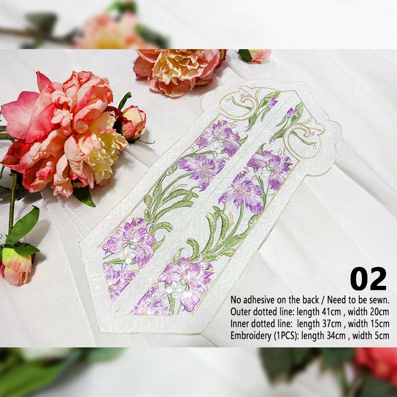 1 Stück Stickerei-Aufnäher im chinesischen Stil Qipao Hanfu Kantenrock Kopfaufnäher DIY Robe Kleid Applikation Dekor Nähzubehör