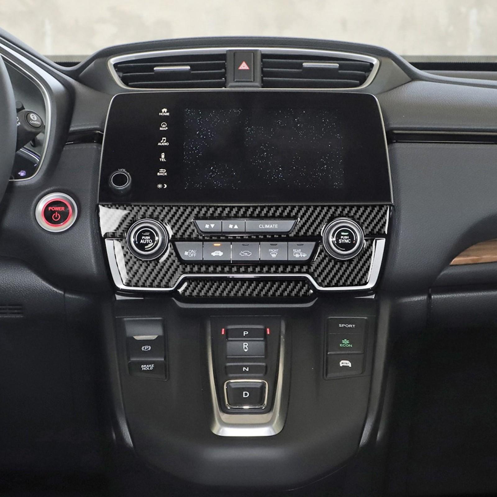 Central Control CD Button Carbon Fiber Frame Suitable for Honda CRV CR-V 17-21