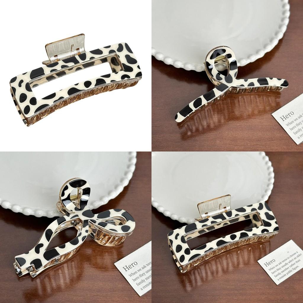 Gorgeous Vintage Inspired Hair Claw Clip With Cow Print Perfect For Everyday Use
