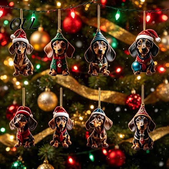 Calendari dell'Avvento 2026 Collezione Dachshund Carini, 24 Giorni Ciondolo Acrilico 2D Regalo di Natale per Amanti dei Cani Calendario del Conto alla Rovescia, Ornamenti da Collezione,