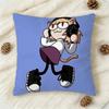 Kawaii Neco Arc Cartoon Doublesided Printed Square Decorative Cushion Cover for Sofa Living Room Home Decor