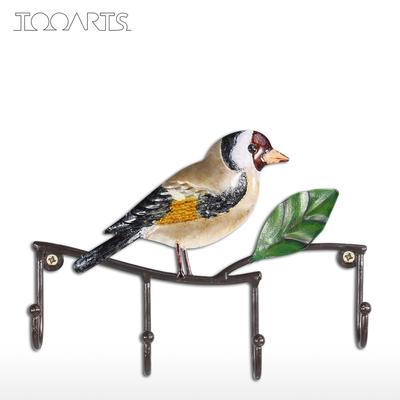 Dekorativní železný nástěnný háček pro ptáky Nástěnný závěsný věšák na klíč na klobouky a klobouky ve vintage designu
