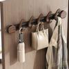 Slidable Suction Hook Behind Door Walnut Color Mid-century Style No Drill Wall Mount Hanger Coat Hook For Entry Door