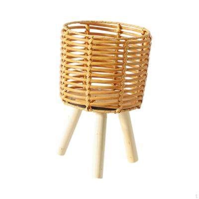 Indoor Flower Pot Plant Stand Basket Planter Home Decor Convenient Assemble Woven for
