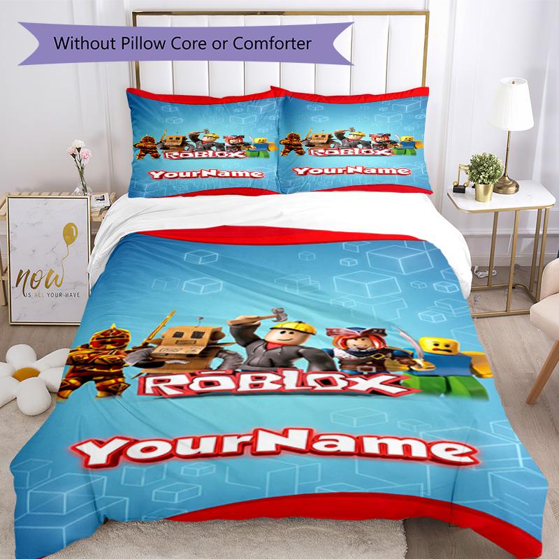 Roblox 482 Customize Your Name Bedding Set Breathable Duvet Cover with Pillowcases Home Decoration Birthday Gift