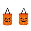 2025 Halloween Trick Or Treat Bags Orange Pumpkin Buckets With Led Light Candy Bucket For Kids Halloween Glow Party Supplies
