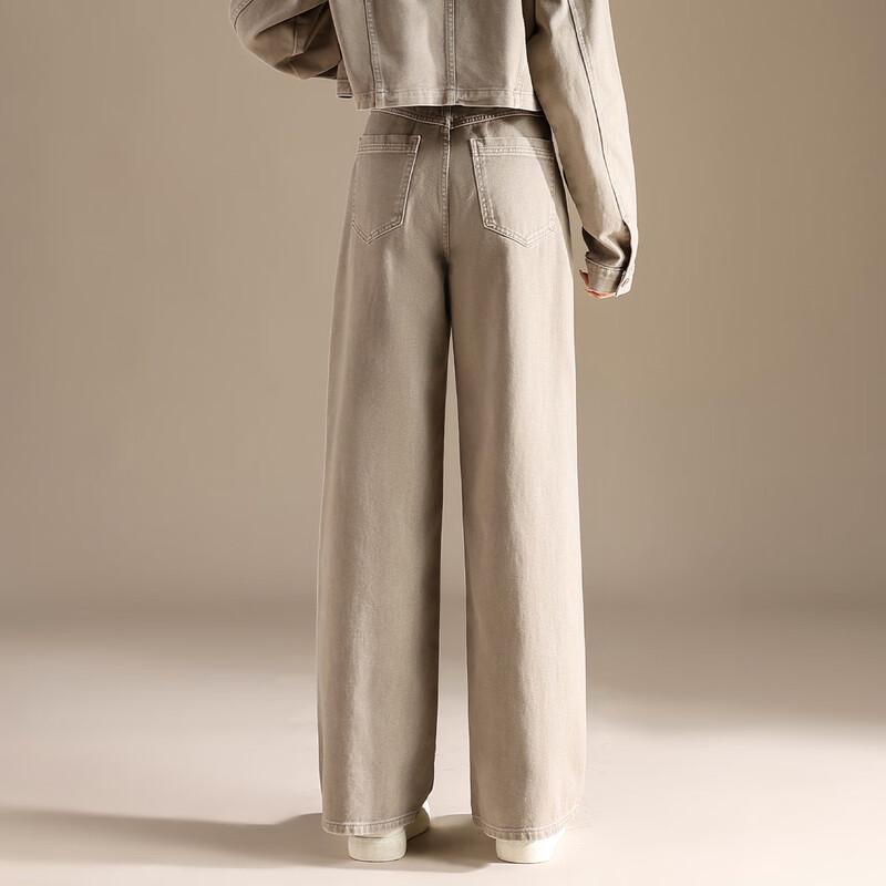 RAIN.CUN Women's High-Waist Loose Wide-Leg Jeans