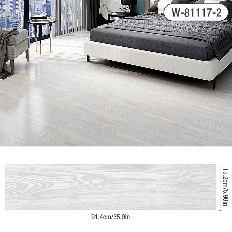

Self-adhesive Wood Grain Floor Wall Stickers PVC Wallpaper for Living Room Toilet Kitchen Home Floor Decor Waterproof Sticker (914x152mm) 1 piece