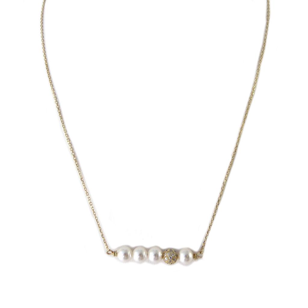 Altesse [P2226] - Gold Plated Necklace 'Sissi' Ivory Gold
