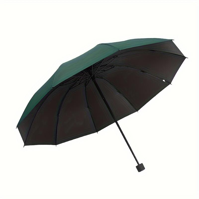 12Rib Extra Large Windproof & Waterproof Folding Umbrella Reinforced 190T Pongee Canopy for Business Travel Rainy Sunny Days