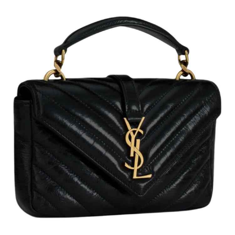 Saint Laurent College Mini Chain Bag Noir Women Bags Black 779430-DZH07-1000