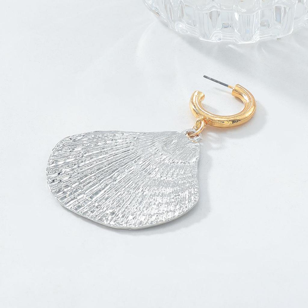 Pinkdudu Silver Plated Zinc Alloy Stud Earrings Simple Casual Shell Drop Earring Elegant Women's Jewelry PD2205