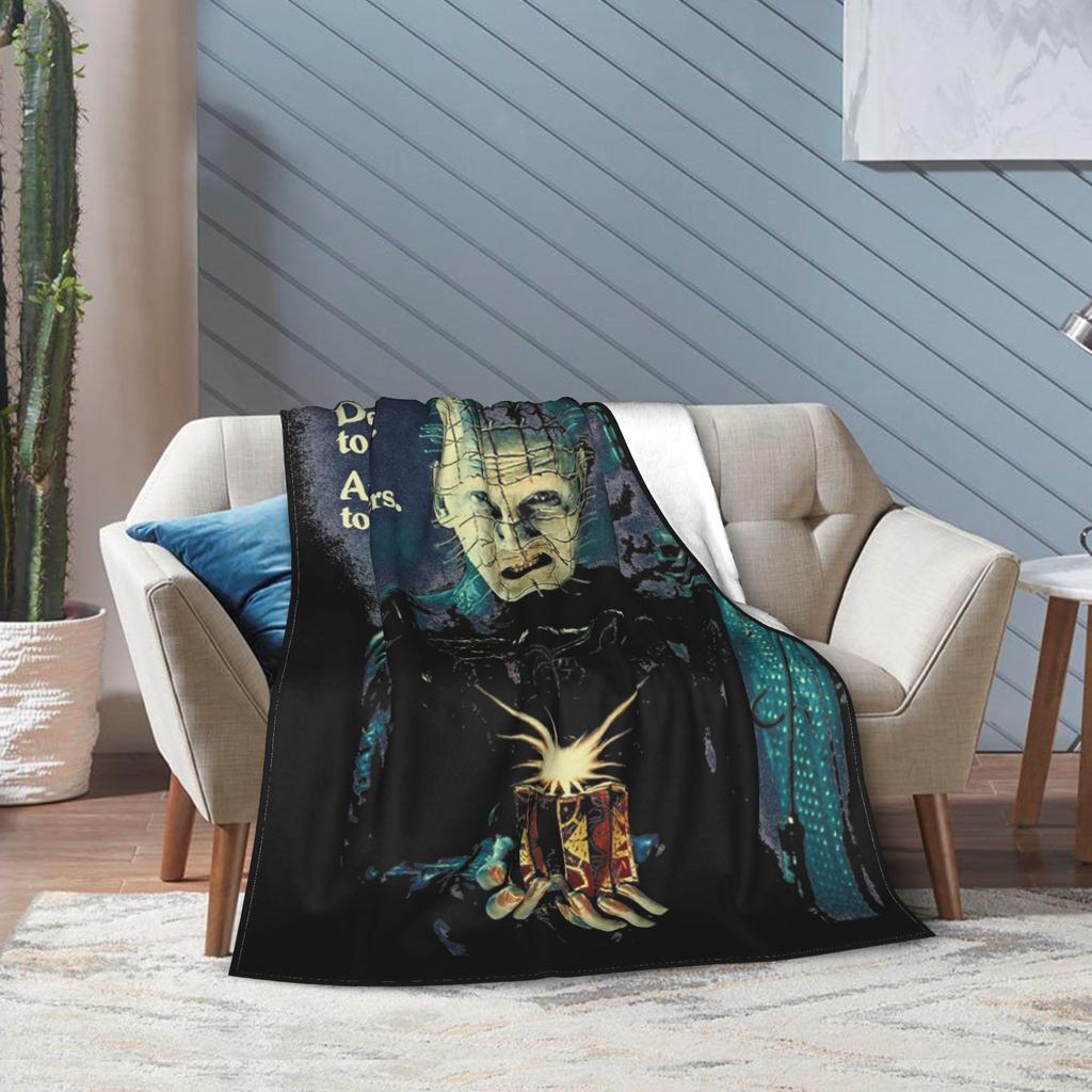 Hellraiser Pinhead Blanket Fleece Print Breathable Super Soft Throw Blankets for Bedding Outdoor Bedding Throws
